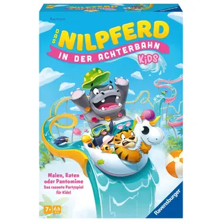 Ravensburger 22361 - Das Nilpferd in der Achterbahn Kids - Gesellschaftsspiel für Kinder und Familien ab 7 Jahren, für 3-6 Spieler - Partyspiel