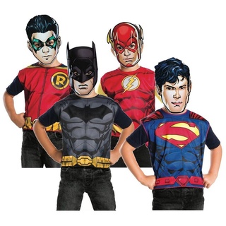 Rubie ́s Kostüm DC Superhelden Party Set für Jungs, Superman, Batman, Robin und The Flash in einem günstigen Set! bunt