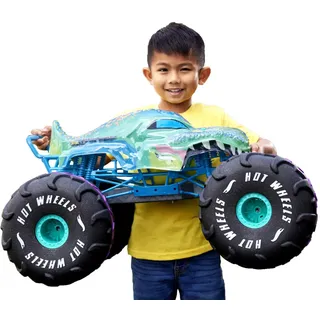 Hot Wheels Monster Trucks Ferngesteuertes Auto, Mega-Wrex im Maßstab 1:6, extragroßer Ferngesteuerter Spielzeug-Truck, mehr als 60 cm lang, HPK28