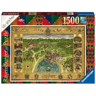 Ravensburger Puzzle 16599 - Hogwarts Karte - 1500 Teile Puzzle für Erwachsene und Kinder ab 14 Jahren Harry Potter Fan-Artikel