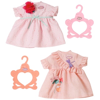 Baby Annabell Puppenkleid mit Kleiderbügel in rosa und apricot für 43 cm Puppen, 703083 Zapf Creation