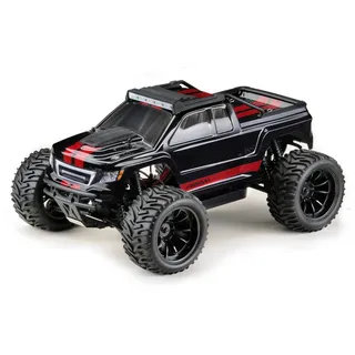 Absima RC-Auto 1:10 Green Power Elektro Modellauto Racing Monster Truck AMT3.4 V2 (Allrad, fertig aufgebaut), mit LED Licht und 2,4GHz Fernsteuerung rot|schwarz