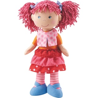Haba 302842 - Puppe Lilli-Lou, süße Weich- und Stoffpuppe ab 18 Monaten, mit Kleidung und Haaren, 30 cm