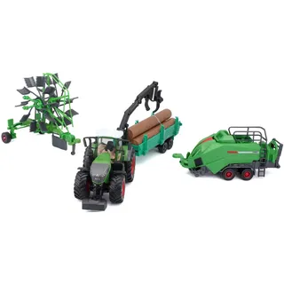 Bburago Spielzeug-Traktor Farmland, FENDT Vario 1050 Geschenk-Set grün