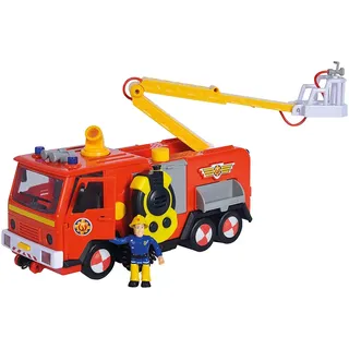 Simba - Feuerwehrmann Sam – Ultimate Jupiter – Feuerwehrauto mit Walkie-Talkie + 1 Figur – Geräusche und Lichter – Wasserstrahl-Funktion – Batterien enthalten – 109251098038