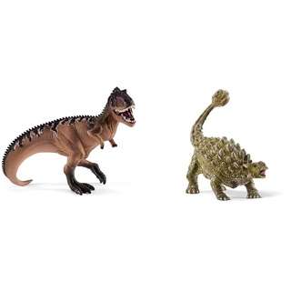 SCHLEICH 15010 Dinosaurs Spielfigur - Giganotosaurus, Spielzeug ab 4 Jahren & 15023 Dinosaurs Spielfigur - Ankylosaurus, Spielzeug ab 4 Jahren