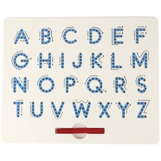 Magnetische Alphabet-Zeichenbrett, Großbuchstaben magnetische Zeichenbrett pädagogische ABC-Buchstaben lesen schreiben Lernen Vorschule Geschenk für Jungen und Mädchen(Blau)