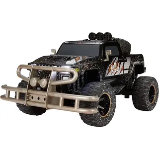 Revell 24629 RC Car-ferngesteuertes Auto mit 27 MHz Fernsteuerung, stabile Konstruktion, große Räder für Gute Geländegängigkeit, LED-Beleuchtung, Batteriebetrieben-Buggy Bull Scout, Schwarz