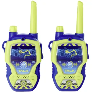 Dickie Toys – Walkie Talkie im Polizei-Design – 2 Funkgeräte, speziell für Kinder ab 4 Jahren entwickelt, bis zu 100 m Reichweite, Spielzeug-Funkgeräte bla/gelb