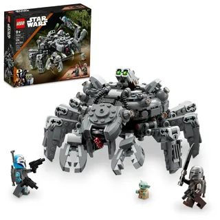 LEGO Star Wars Spider Tank 75361 - Bauspielzeug Mech aus The Mandalorian Staffel 3, enthält den Mandalorianer mit Dunkelschwert, Bo-Katan und Grogu 'Baby Yoda' Minifiguren, Geschenkidee für Kinder ab