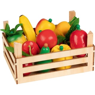 Holz-Lebensmittel Obst Und Gemüse In Kiste 10-Teilig In Bunt