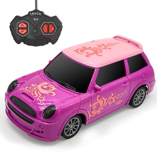 Tcvents Ferngesteuertes Auto für Mädchen - Rc Car Pink Lila Prinzessin Stil Rennauto Fahrzeug mit Beleuchtung Fernbedienung Autos für Kinder Alter 3 4 5 6 7 8-12 Geburtstag