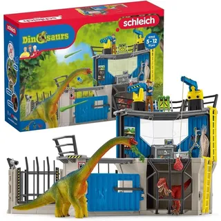 schleich 41462 DINOSAURS Große Dino-Forschungsstation, 72 Teile Spielset mit 2 Dinosaurier Figuren, Forscher Figur und weiteres Zubehör, Dinosaurier Spielzeug für Kinder ab 4 Jahren