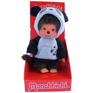 Bandai - Monchhichi - Panda 20 cm - Kultplüschtier der 80er - Kuscheliges 20 cm großes Plüschtier für Kinder und Erwachsene - SE22353