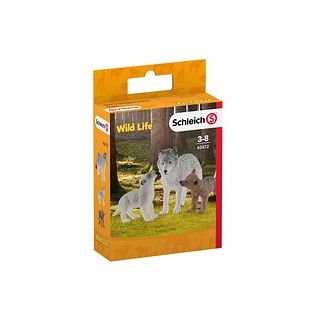 Schleich® Wild Life 42472 Wolfsmutter mit Welpen Spielfiguren-Set