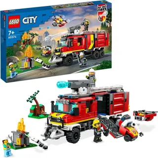 LEGO 60374 City Einsatzleitwagen der Feuerwehr, modernes Feuerwehrauto-Spielzeug mit Löschdrohnen, mit Figuren für Kinder - Beige