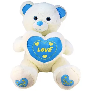 Tierkuscheltier Riesen Teddy mit Herz 120 cm "Love" in blau