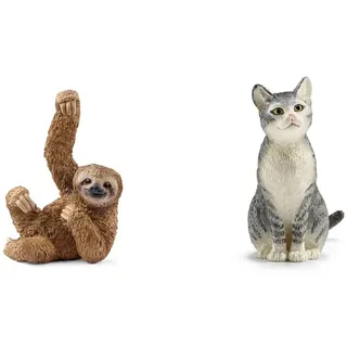 SCHLEICH 14793 - Faultier & 13771 - Katze - sitzend