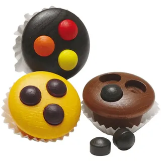 Erzi® Spiellebensmittel, (Set, 3-tlg), Muffins, Spielzeug-Muffins, Holz-Muffins, Kaufladenzubehör bunt