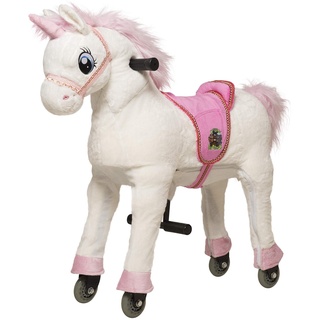 Animal riding Reitpferd, Einhorn Melodie (für Kinder ab 5 Jahren, Sattelhöhe 69 cm, mit Rollen) ARU010M, weiß, M/L