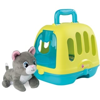 Smoby - Tierarzt-Spielset im Koffer – 2in1 Spielkoffer mit Arzt Zubehör und Katzen-Transportbox, inklusive miauender Stoffkatze, für Mädchen und Jungen ab 3 Jahren