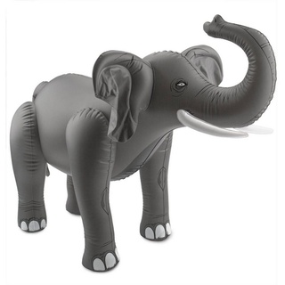 Folat Dekofigur Aufblasbarer Elefant, Partydeko zum Aufpusten für eine tierische Mottoparty, Geburtstag ode grau