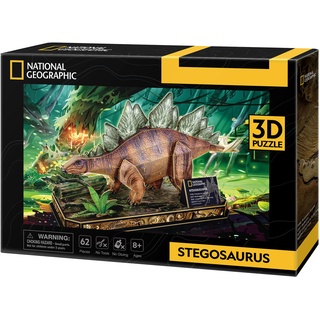 National Geograohic - 3D Puzzle Stegosaurus | 3 D Puzzle Für Kinder Und 3D Puzzle Erwachsene | Dinosaurier Puzzle 3D | Kinder Spielzeug | 62 Teiles