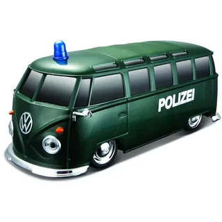 Maisto Tech R/C VW Bus "Polizei": Ferngesteuertes Auto mit Licht & Sound, Maßstab 1:24, Pistolengriff-Fernsteuerung, 5.8 km/h, grün (582091P)