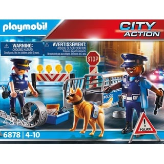 Playmobil® Polizei-Straßensperre (6878), My Action Heroes Konstruktions-Spielset, (48 St), Made in Germany bunt