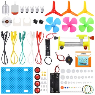 Sntieecr Elektrische Schaltung Lernkit, Auto Modell Assemble Physik Wissenschaft Bildung Kits für Kinder Student DIY Mint Science Lab Experiment Projekt