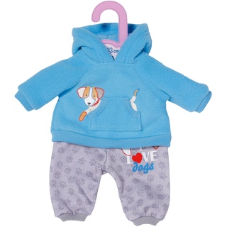 Dolly Moda, Puppenkleidung, Sport-Outfit Blau Hund 30cm, Kapuzenpulli mit Hose, 871577, Zapf Creation, Einfarbig, Mehrfarbig