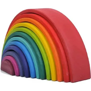 Regenbogen Holzregenbogen Stapelbogen Motorikspielzeug Bunter Bogen Stapelturm Bunte Bauklötze Lernspielzeug Steckspielzeug Bogenbrücke Holzbaust...