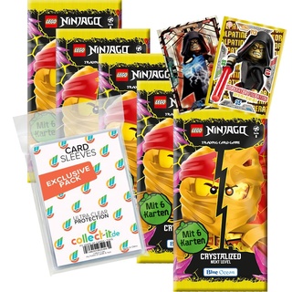 Bundle mit Lego Ninjago Serie 8 Next Level Trading Cards - 5 Booster + 2 Limitierte Star Wars Karten + Exklusive Collect-it Hüllen