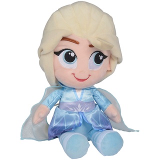 Simba 6315877555 – Disney Frozen 2, Elsa Plüschfigur 25cm, Eiskönigin, Plüschspielzeug, Babyspielzeug, Olaf Schneemann, Anna, ab den ersten Lebensmonaten