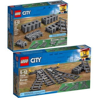 LEGO® Spielbausteine 60205 60238 City 2er Set Schienen + Weichen