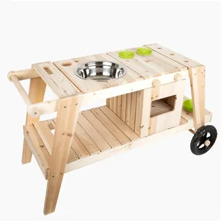 Small Foot Outdoor-Spielküche Matschküche holz, witterungsbeständige Outdoor-Küche beige