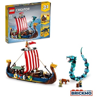 LEGO Creator 3-in-1 31132 Wikingerschiff mit Midgardschlange 31132