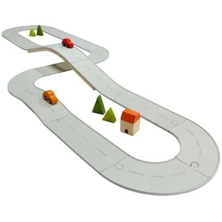 Plantoys Spielzeug-Auto Straßen und Schienen Set groß grau