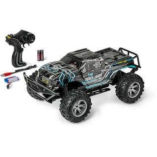 Carson 500404286 1:10 The Demolisher 100% RTR türkis - Ferngesteuertes Auto, Offroad Truggy, RC Auto, RC Offroader, RC Fahrzeug, RC Spielzeug