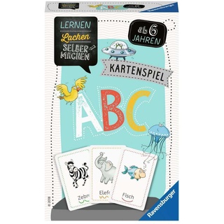 Ravensburger 80347 - Lernen Lachen Selbermachen: ABC, Kinderspiel ab 5 Jahren, Lernspiel für 1-4 Spieler, Kartenspiel, Buchstaben, Schwarz