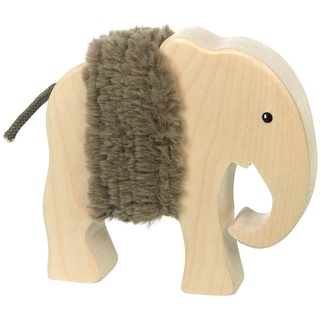 Sigikid Spielfigur Sigikid Spielfigur Cudly Wudly aus Holz mit Fell, Holztiere mit abnehmbarem Fell Elefant