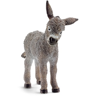 schleich 13746 Esel Fohlen, für Kinder ab 3+ Jahren, FARM WORLD - Spielfigur, Grau