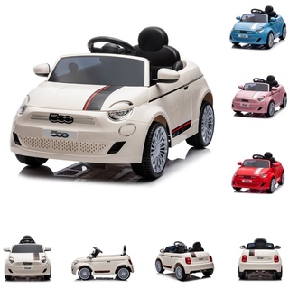 Chipolino Kinder Elektroauto Fiat 500 Fernbedienung, Sicherheitsgurt, MP3, USB weiß