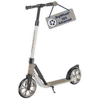 Hudora Cityroller BigWheel® 205 Advanced, Tretroller, (Kick-Scooter für Kinder/Jugendliche & Erwachsene, Komfortabler Aluminium-Roller für bis zu 100kg), einklappbarer, höhenverstellbarer Kick-Scooter beige