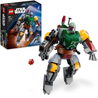 LEGO Star Wars Boba Fett Mech, baubare Actionfigur mit Blaster und Raketenrucksack mit Flick-Shooter, Sammelset für Kinder 75369
