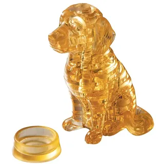 Crystal Puzzle | 3D Golden Retriever | Transparentes Design | 41 Teile | Bausatz für Kinder und Erwachsene | HCM Kinzel