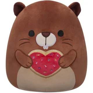 Squishmallows Original Jazwares Plüsch, 20,3 cm, brauner Biber mit Herz-Keks