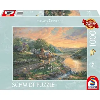 Schmidt Spiele 59774 - Tagesanbruch im Emerald Valley, Puzzle Thomas Kinkade 1.000 Teile