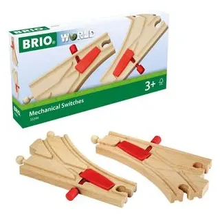 BRIO Spielzeugeisenbahn-Zubehör World 33344, mechanisches Weichenpaar, Holz, 2-teilig