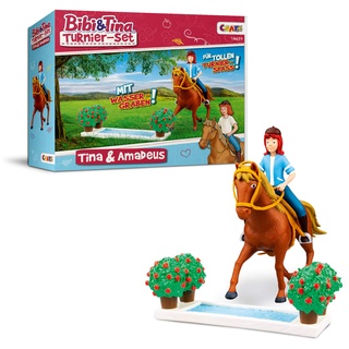 CRAZE BIBI & TINA Turnier-Set Spielfiguren Pferdefiguren Tina und Amadeus mit Zubehör Spielzeug 14639